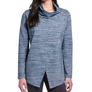 Danskin Womens XL Jacket Wrap Heather Gray Cowl Neck